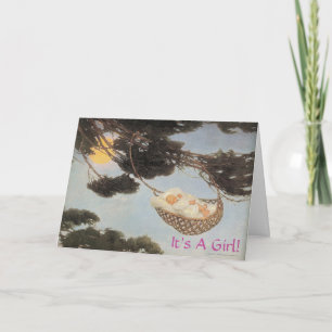 Hush-a-Bye, Baby Nursery Rhyme Baby Girl Announcement