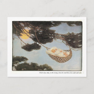 Hush-a-Bye, Baby Nursery Rhyme Postcard