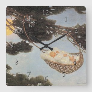 Hush-a-Bye, Baby Nursery Rhyme Square Wall Clock