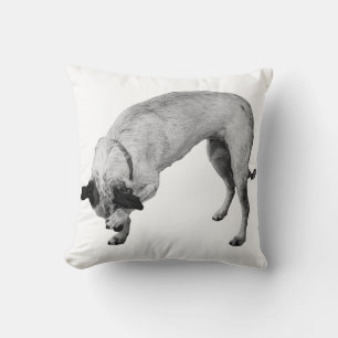 Hush-and-Grin Terrier Throw Pillow