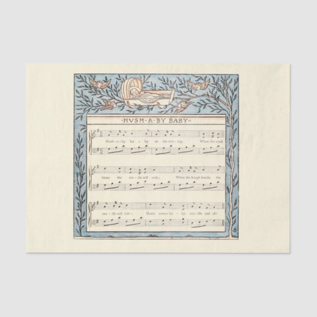 hush baby nursery rhyme tissue paper (Front)