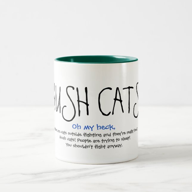 HUSH CATS! The mug! Two-Tone Coffee Mug (Center)