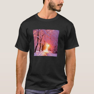 Hush II A Dreamy Pink And LavenderQuiet Winter Sce T-Shirt