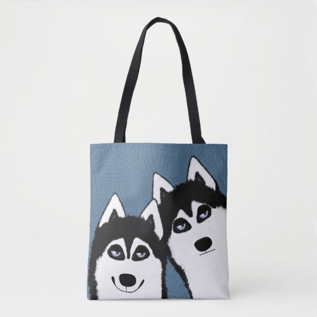 Huskies Allover Tote Bag (Front)