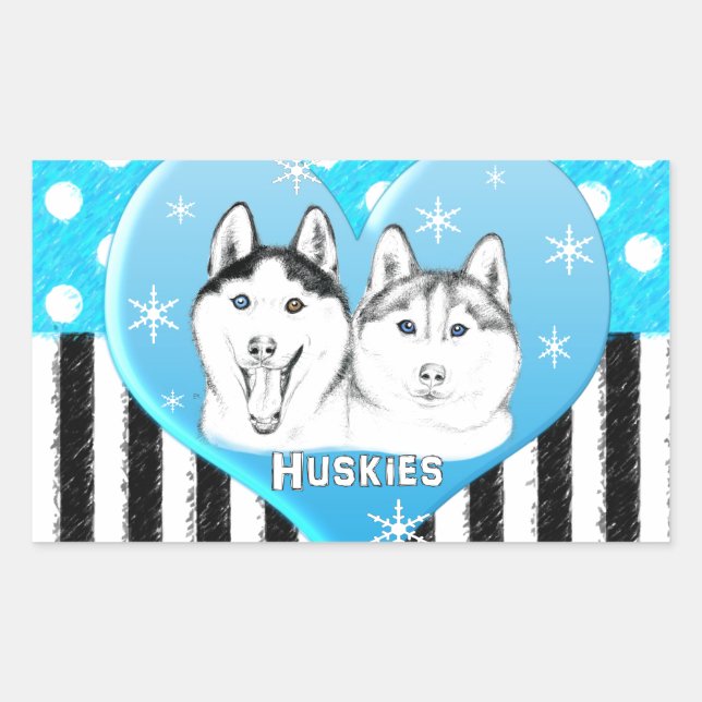 Huskies blue pattern sticker (Front)