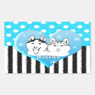 Huskies blue pattern sticker