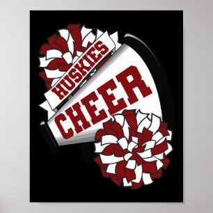 Huskies Cheer Ck To School Cheerleading Spirit M  Poster