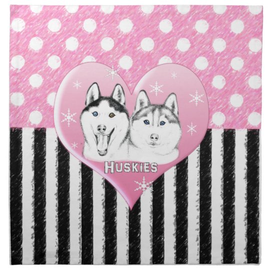 Huskies pink pattern napkin