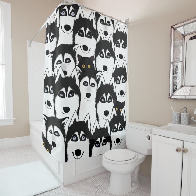 Huskies Shower Curtain (In Situ)