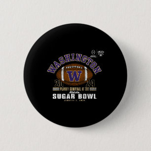 Huskies Sugar Bowl 2024 Cfp Football Vintage Logo  2 Inch Round Button
