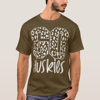 Huskies Team Mascot School Spirit Game Night Leopa T-Shirt