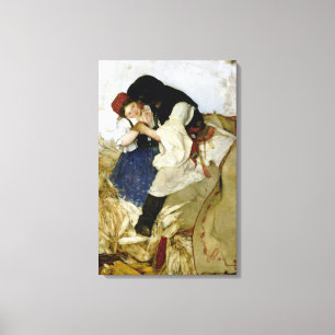 Husking Corn, 1885 Canvas Print