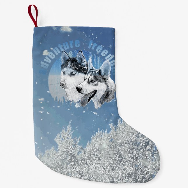 Husky Adventure Freedom Small Christmas Stocking (Front)