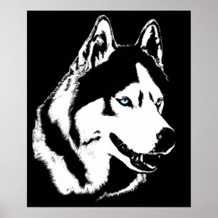 Husky Art Print Sled Dog Art Poster Husky Cadfts