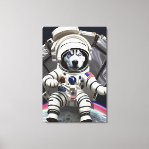 Husky Astronaut Canvas Print