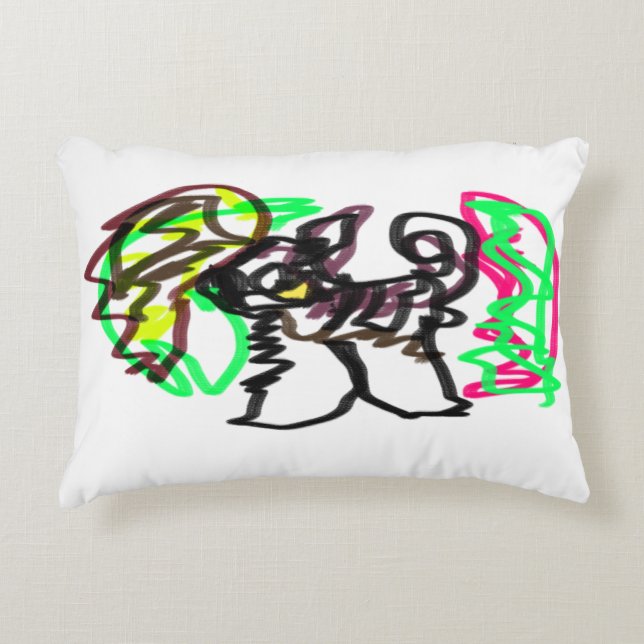 Husky  autumn playing  accent pillow (Front)