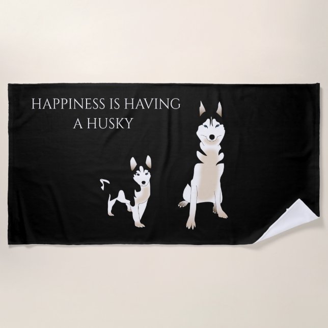 Husky beach towel. beach towel (Front)