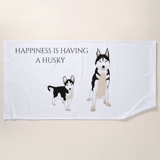 Husky beach towel. beach towel (Front)
