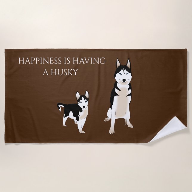 Husky beach towel. beach towel (Front)