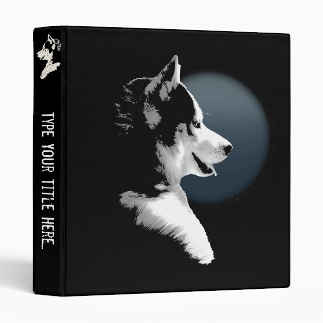 Husky Binder Custom Husky Pup Photo Album Binder (Front/Spine)