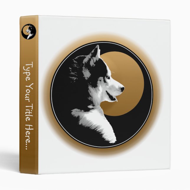 Husky Binder Custom Husky Pup Photo Album Binder (Front/Spine)