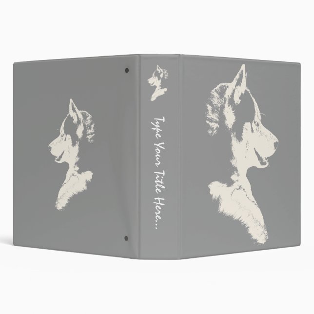 Husky Binder Sled Dog Husky Art School Supplies (Background)