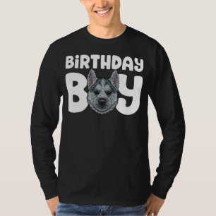 Husky Birthday Boy Party Dog Kids Boys Husky Birth T-Shirt