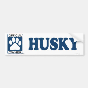 Husky Black Bumper Sticker