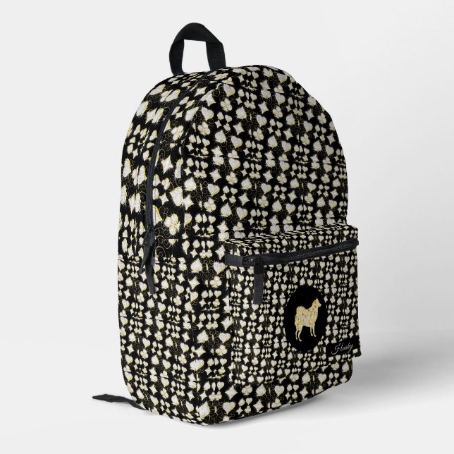 HUSKY BLING PRINTED BACKPACK (Back Corner Left)