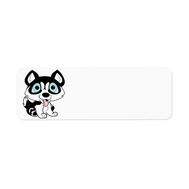 husky cartoon black and white (Front)