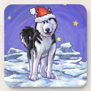 Husky Christmas Coaster