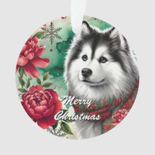 Husky Christmas Dreams Christmas Ornament