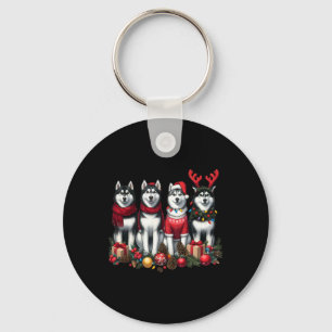 Husky Christmas Keychain