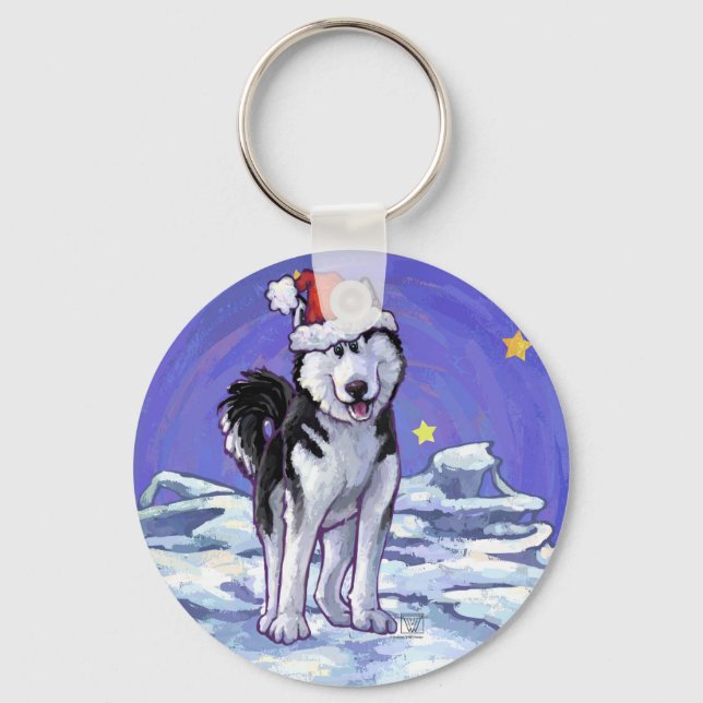Husky Christmas Keychain (Front)