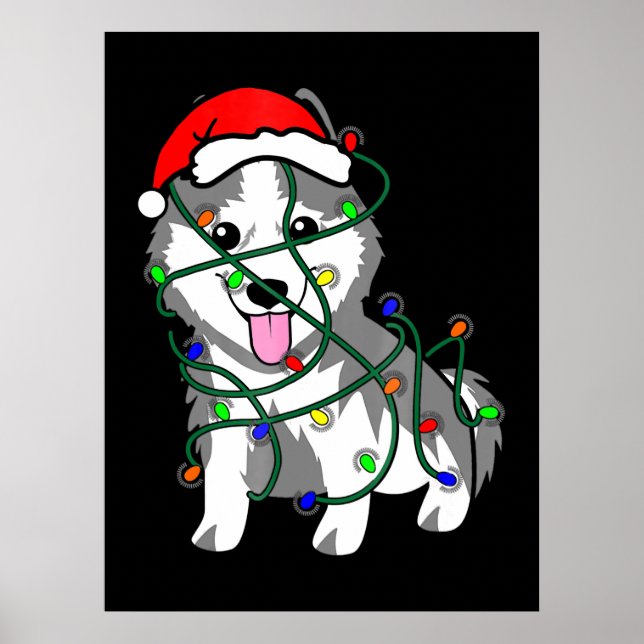 Husky Christmas Lights Decoration Funny Husky (Front)