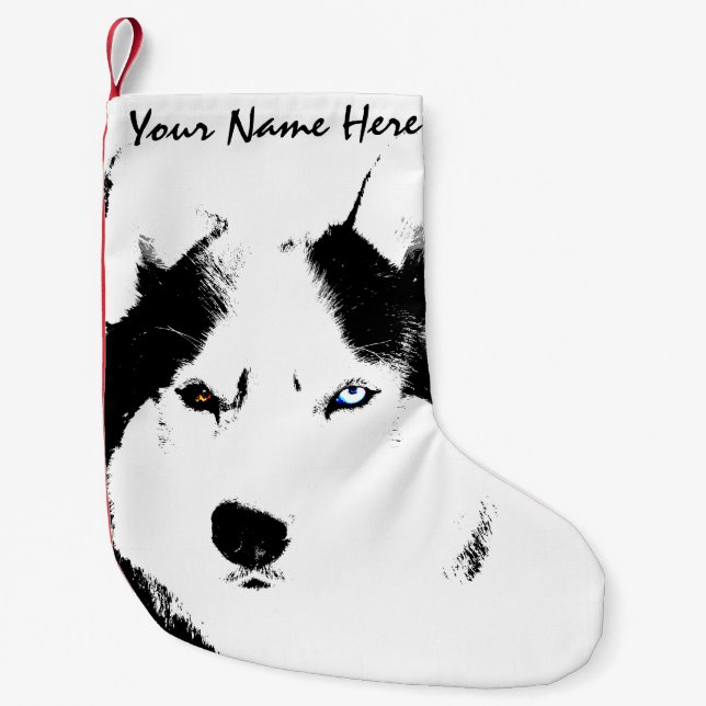Husky Christmas Stocking Personalized Dog Stocking (Front)