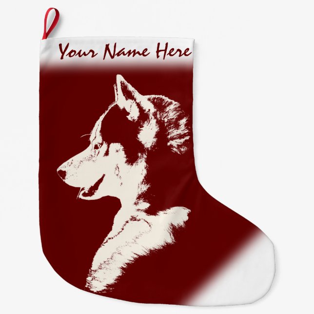 Husky Christmas Stocking Personalized Dog Stocking (Front)