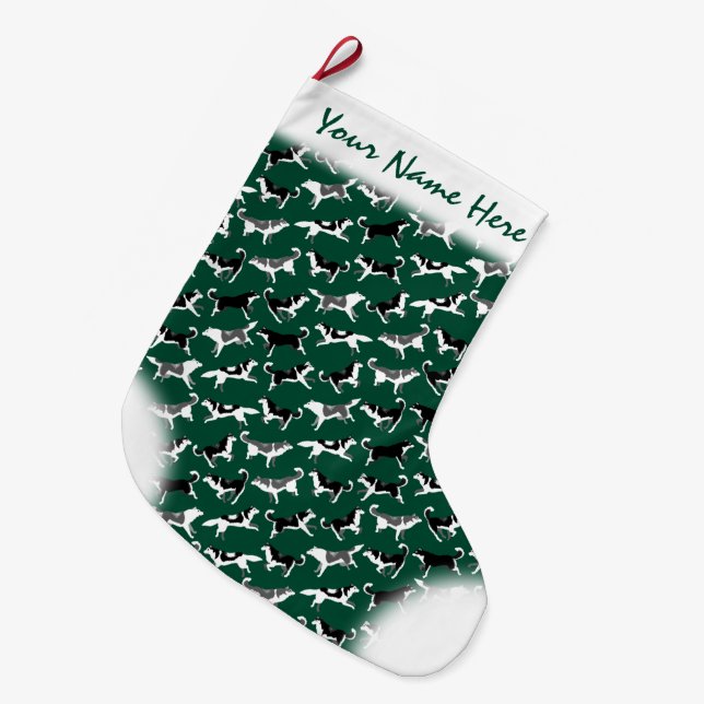 Husky Christmas Stocking Personalized Dog Stocking (Front (Hanging))