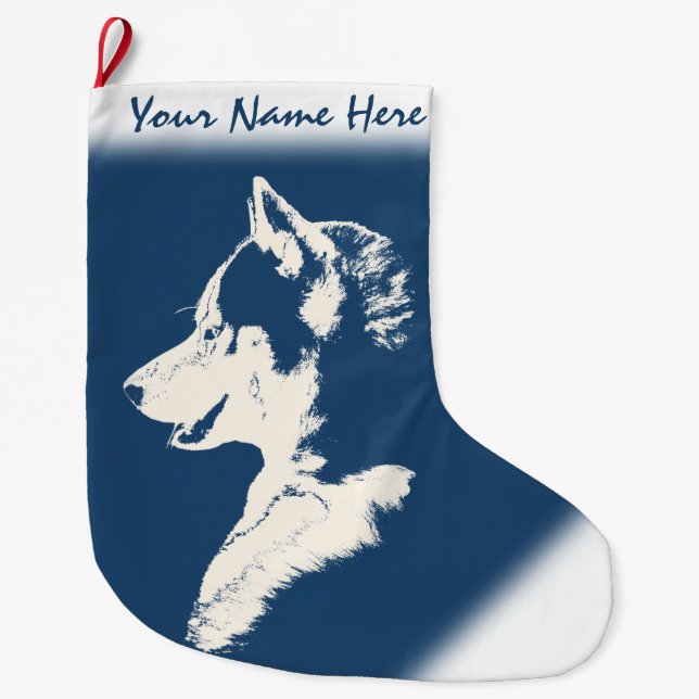 Husky Christmas Stocking Personalized Dog Stocking (Front)