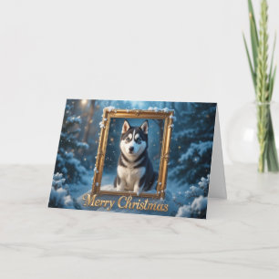 Husky Christmas Winter Dog Holiday Greeting Card