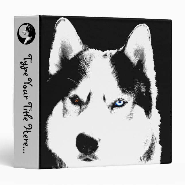 Husky Classeur Sled Chien Husky Art School Fournit (Devant/Côté)