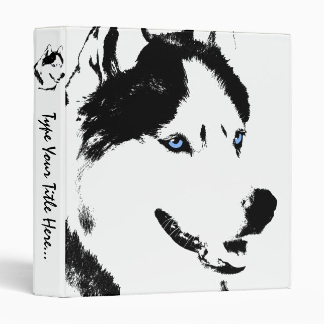 Husky Classeur Sled Chien Husky Art School Fournit (Devant/Côté)