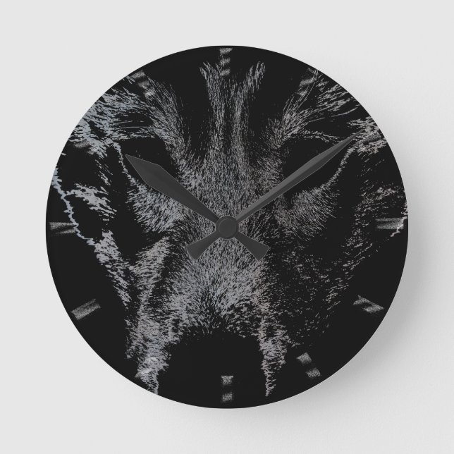 Husky Clock Gifts Decor Wolf Dog Wall Clock (Front)