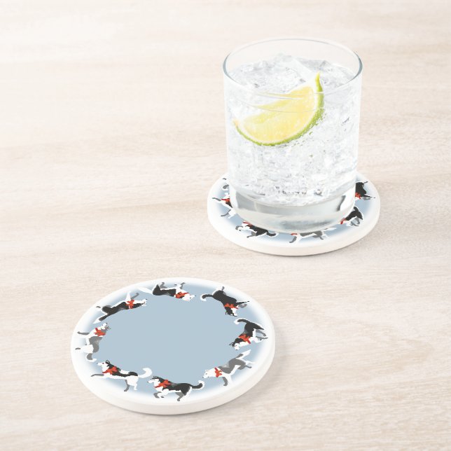 Husky Coaster Husky Malamute Christmas Coaster (Side)