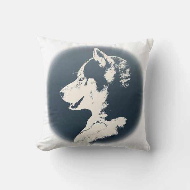 Husky Coussin Siberian Husky Malamute Cadeaux (Recto)