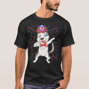 husky dabbing 4th of july T-Shirt