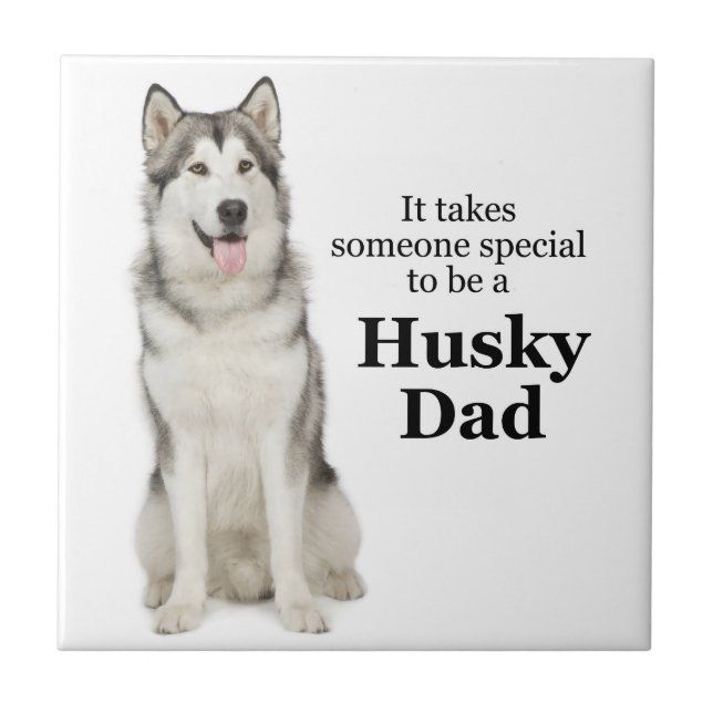 Husky Dad Ceramic Tile (Front)