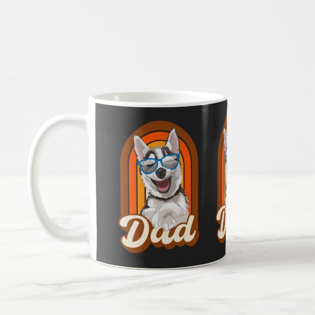 Husky dad, dad dog, love huskies   coffee mug (Left)