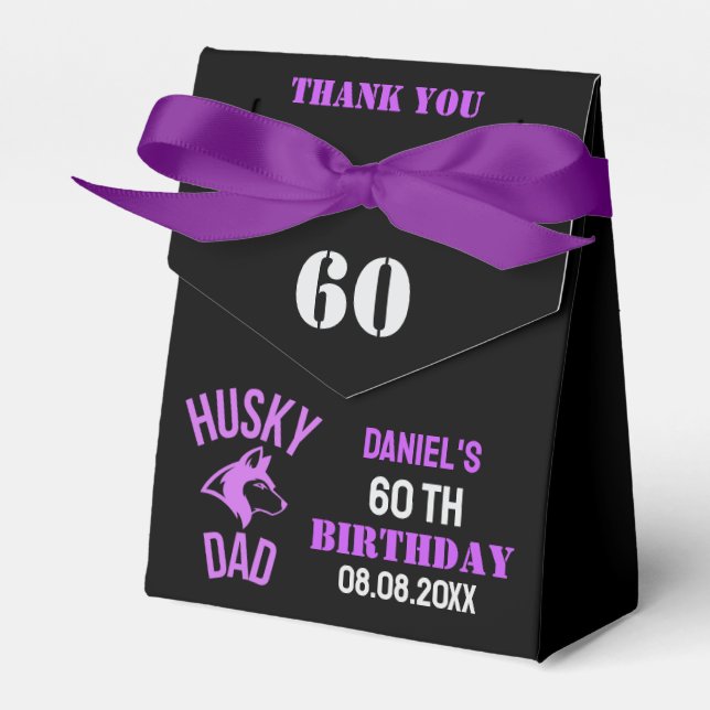 Husky Dad, Dog Dad Birthday     Favor Box (Front Side)