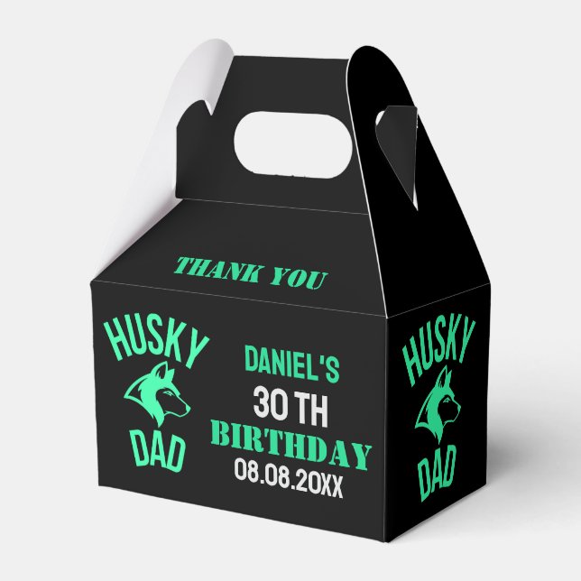 Husky Dad, Dog Dad Birthday     Favor Box (Front Side)